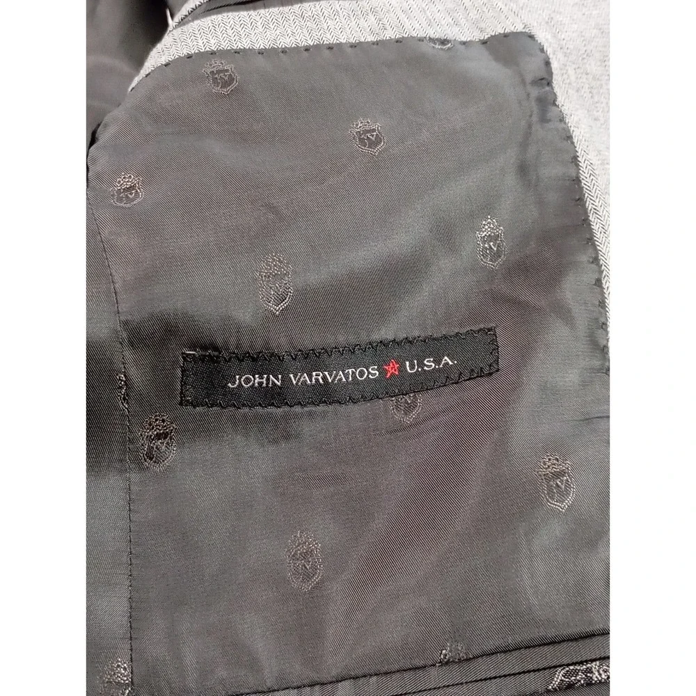 John Varvatos U.S.A  Bedford Blazer‎ Jacket Men 36S Grey Stretch 2 Button EUC